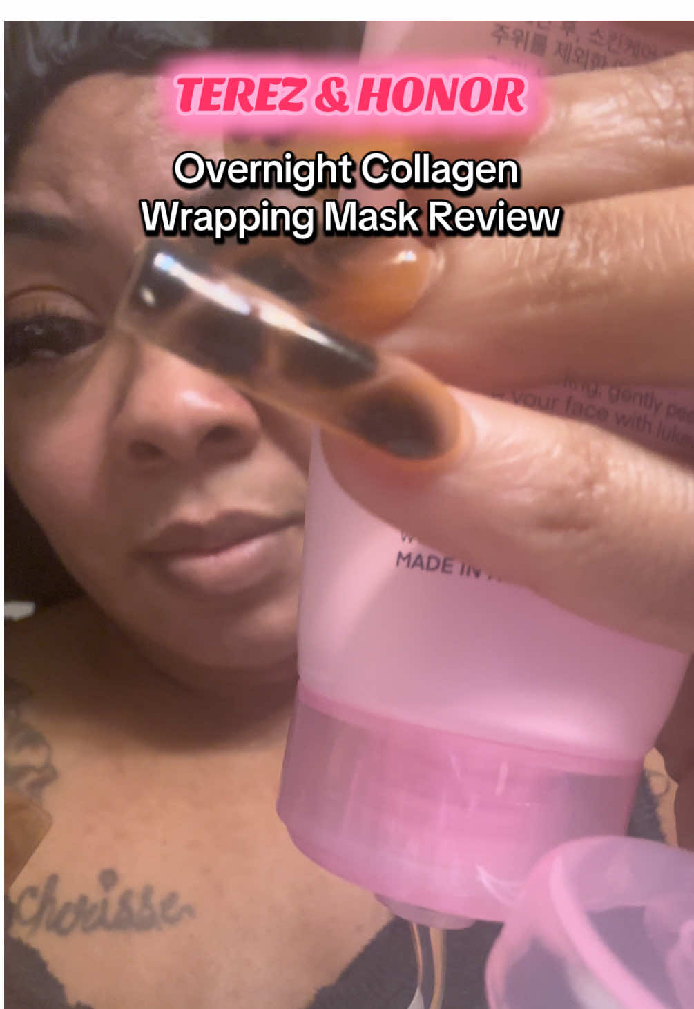 Terez & Honor Collagen Overnight Wrapping Mask review ✨ The mask is Infused with collagen, niacinamide, and ceramides for hydration. Also Comes with a brush for easy application. Add it to your nighttime routine to wake up with refreshed skin. My skin felt so soft and hydrated once I removed the mask. @terez & honor  #terezandhonor #overnightmask #collagenmask #collagen #skincare 