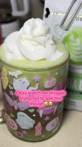 That made me nervous 😬  #matcha #organicmatcha #jadeleafmatcha #deliciousdrink #whipcream 