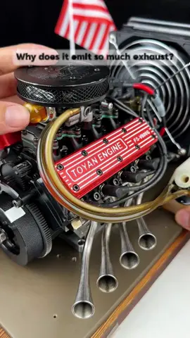 Why does it emit so much exhaust?#enginemodel #vortrixe #miniengine #DIY #toyan 