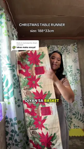 Replying to @mylovepretty shop ang lakas makayayamanin netong table runner na nabili ko. #tablerunner  #christmastablerunner  #tablerunnerforchristmas 