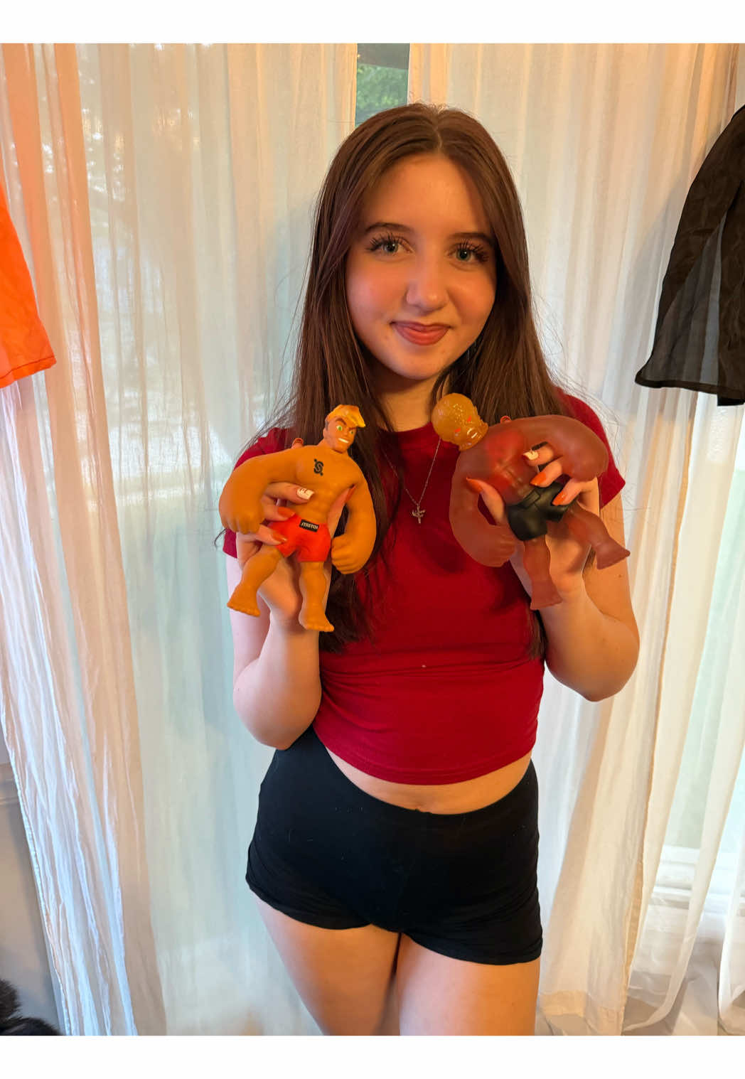 These X-Ray and Strong @Stretch Armstrong Official dolls are seriously too much fun! 😍 They keep on stretching, stretching and then stretching some more! 😂 You can stretch them, squeeze them, twist them and my favorite thing…. battle it out! 🙌💪 How do you think we did? 😅 My brother definitely won this battle! 🏆 @Basic Fun!  #StretchTheLimits #StretchArmstrong #StretchRelaunch #fyp #viralvideo 