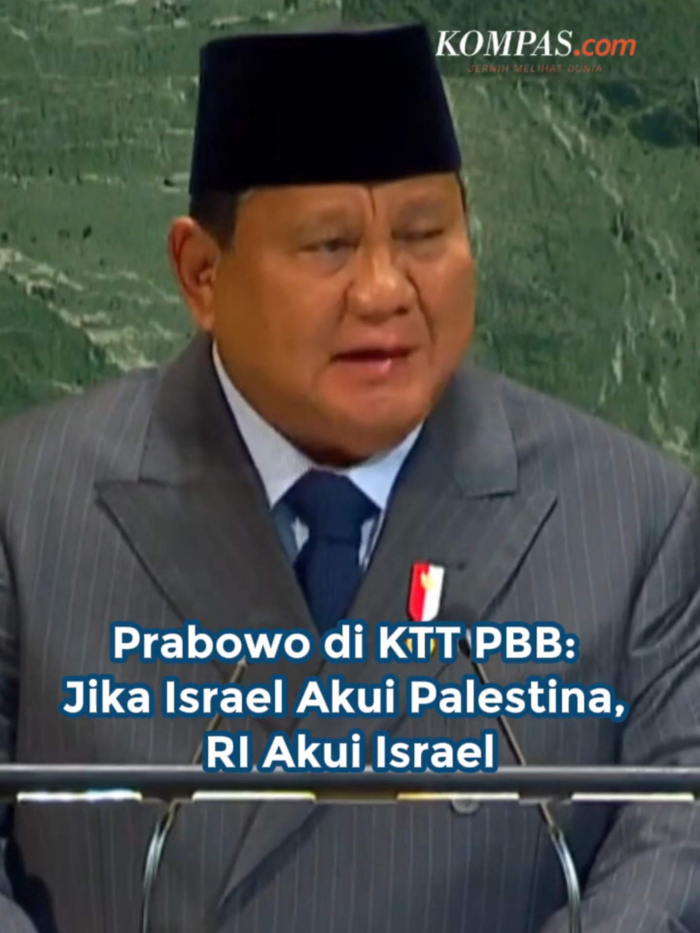 Presiden Prabowo Subianto menawarkan solusi dua negara untuk mengakhiri konflik Israel dan Palestina.  