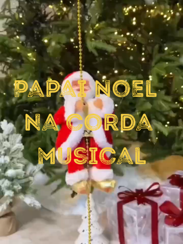 Papai Noel na Corda Musical com Movimento Luz Som Natalino 22cm Decoração Festiva. se gostou comenta quero que mando link.  E Siga nosso perfil pra não perder nossos produtos e ofertas.  #papainoel #natal #decoracaonatalina 