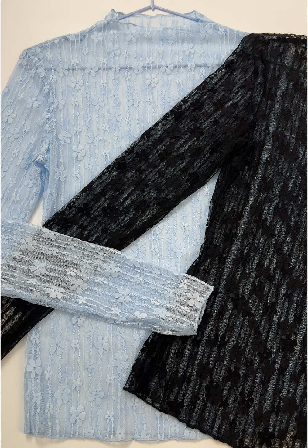 Just dropped this stunning sheer lace top-PERFECT for early fall！🤩🤩🤩#mntaorfashion #fypシ #OOTD #blue #sheertop #fallfashion 