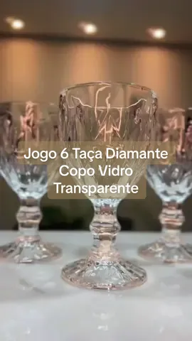 Jogo 6 Taça Diamante Copo Vidro Transparente. Para ter acesso ao produto, copie o ID  abaixo, na barra de pesquisa do app da Shopee🥰 👉ID :AAR-KKH-HSA  Link direto para o produto nos comentários 👇 ##promoclubdakah##taça##copodevidro