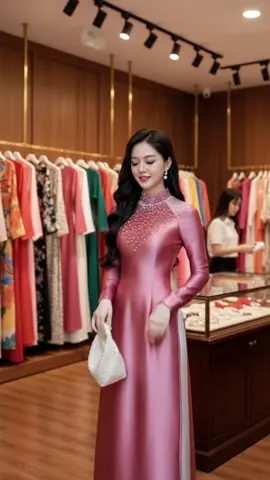 #CapCut áo dài truyền thống đính đá #ÁoDàiRuby #SangTrọngQuýPhái #ĐỏĐôHồngXanh #NữTínhThanhLịch”