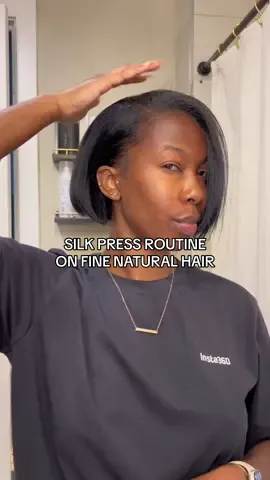 Fine hair girls stand UP!🥰🙋🏾‍♀️.  It’s about time there’s more fine hair representation across our screens. Here’s how to get an at home, silk press on your fine natural hair for silk press season. I shared everything from wash day down to the wax stick lol. I hope this is helpful!  #finehair #finehairtutorials #silkpressnaturalhair #naturalhairbob #blackgirlhair @K18 Hair @Briogeo @TYMO BEAUTY US @Conair Haircare @keracareofficial @Biosilk Hair Care @chihaircare @CeraVe @BIOLAGE 
