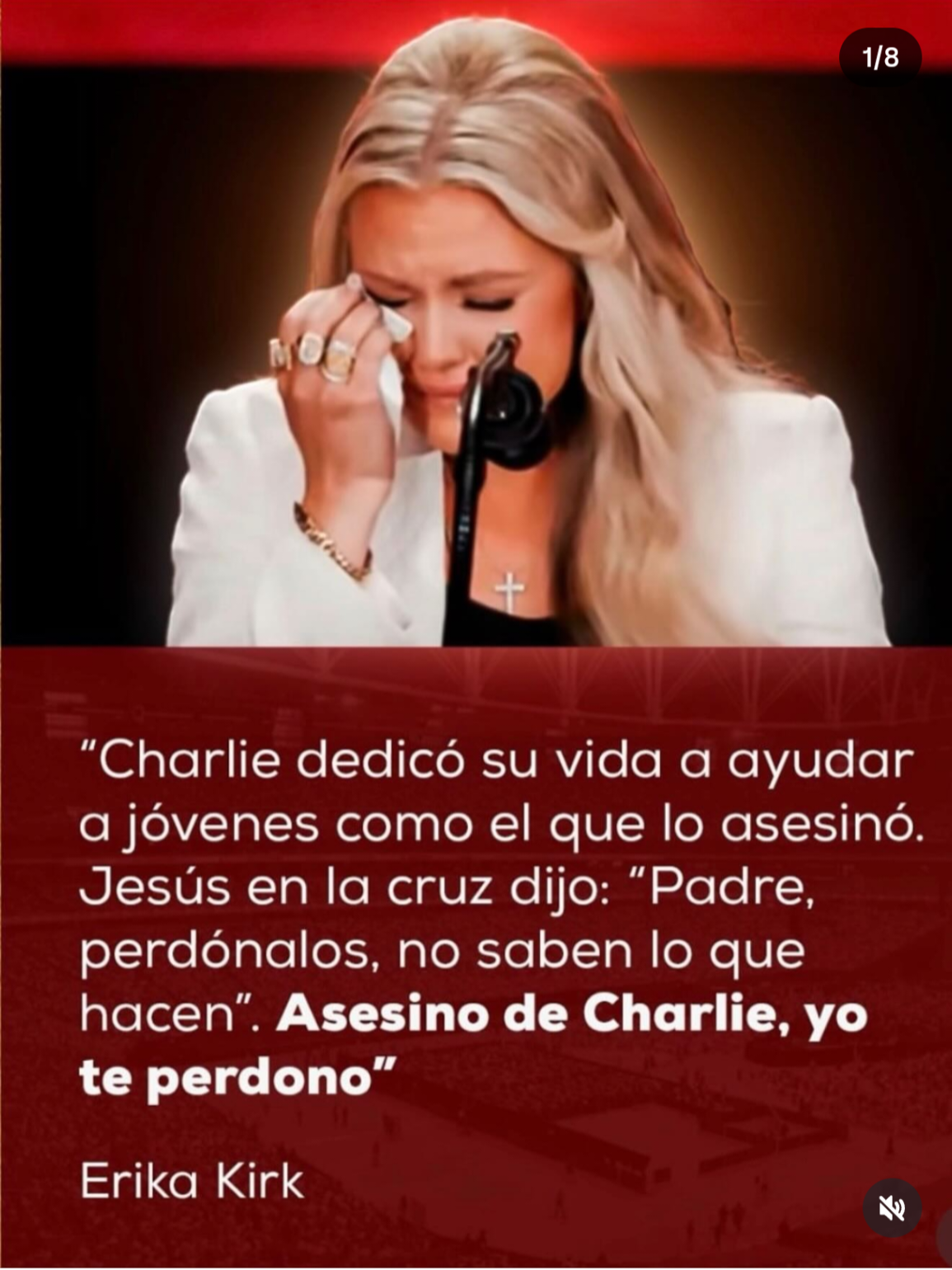 El mensaje de la esposa de Charlie Kirk en el homenaje de su esposo fue impresionante y muy impresionante.  El perdón es un mensaje poderoso que Jesús no enseño en la Biblia: Marcos 11:25-26 Reina-Valera 1960 25 Y cuando estéis orando, perdonad, si tenéis algo contra alguno, para que también vuestro Padre que está en los cielos os perdone a vosotros vuestras ofensas. 26 Porque si vosotros no perdonáis, tampoco vuestro Padre que está en los cielos os perdonará vuestras ofensas. Si quieres ser perdonado por Dios debes perdonar de igual manera. #amor #perdon #Biblia #usa #ErikaKirk 