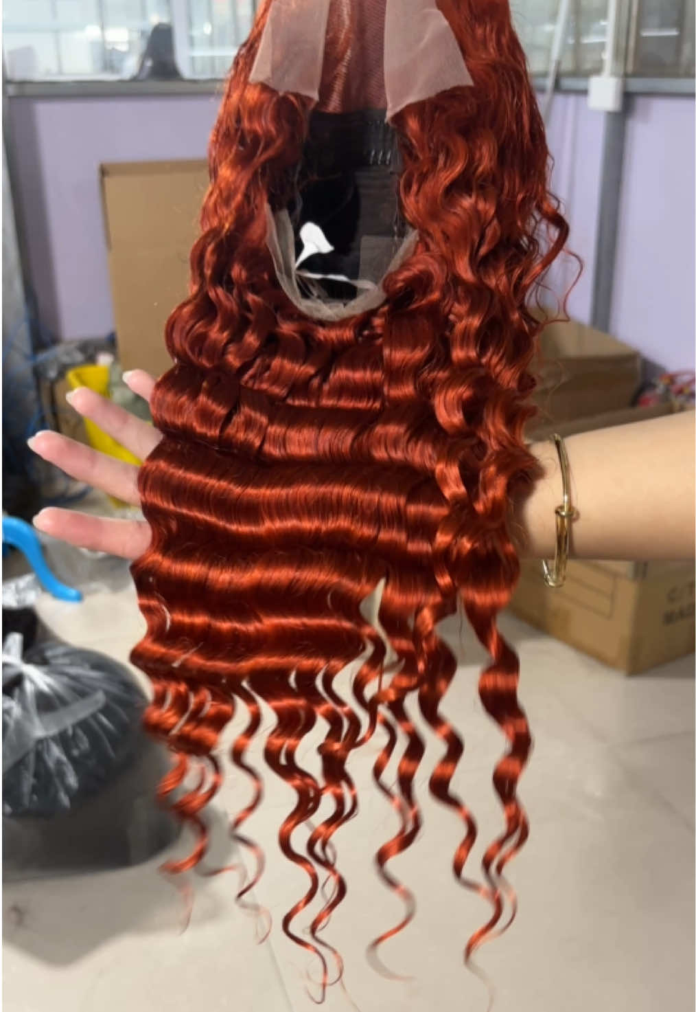 Orange Water Wave  #humanhair #waterwavewig #waterwavehair #waterwavehairstyle #hairfactorysupplier #fyppppppppppppppppppppppp #wigsupplier #wigfactory #hairfactorysupplier #tiktokshop 