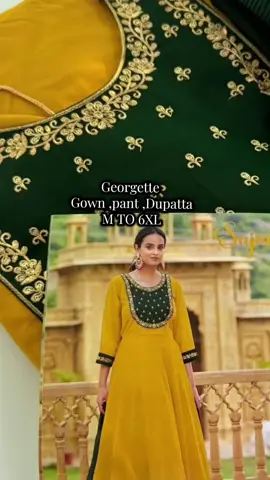 Georgette Gown pants with dupatta #Gown#Tiktokshop#fyp 