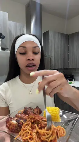 hot honey wings, spaghetti & corn on the menu todayyy