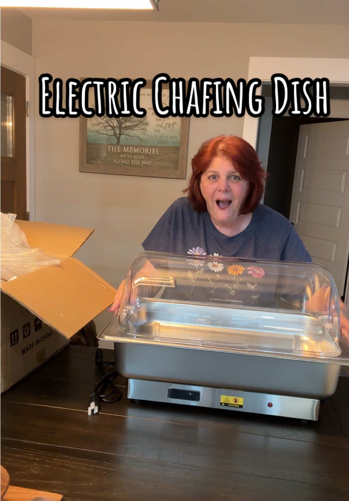 Electric chafing dish with transparent lid is perfect for small or large parties. No more messy foil lids, fires, over heated dishes, messy looking counters. Makes entertaining a breeze while keeping your food hot. #chafingdish #familytime #entertaining  #potluck #holidays 
