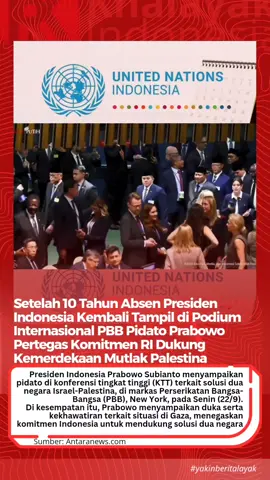 Presiden Indonesia Prabowo Subianto menyampaikan pidato di konferensi tingkat tinggi (KTT) terkait solusi dua negara Israel-Palestina, di markas Perserikatan Bangsa-Bangsa (PBB), New York, pada Senin (22/9). Di kesempatan itu, Prabowo menyampaikan duka serta kekhawatiran terkait situasi di Gaza, menegaskan komitmen Indonesia untuk mendukung solusi dua negara. #unitednations #sidangpbb #presidenprabowo #indonesia #internasional 