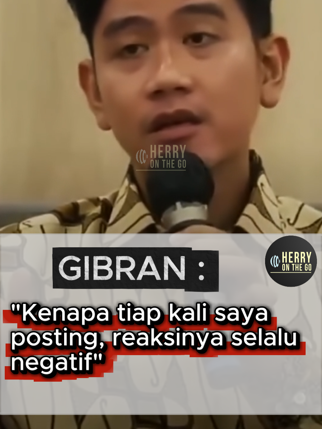 Gibran merasa heran, kenapa setiap dia posting, selalu timbul reaksi negatif Ada yang bisa bantu jawab?