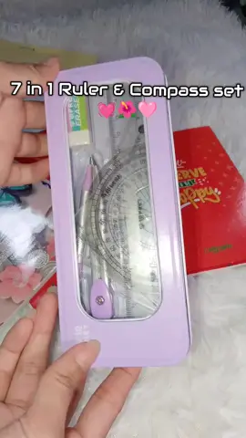 7 in 1 Ruler Compass set for student.🌺🩷 #drawingtools #ruler #compass #7in1set 