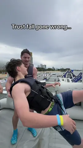 Bro didn’t understand the assignment #aquapark #trustfall #gonewrong 