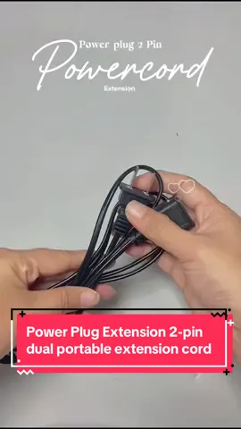 Power Plug Extension 2 Pin Dual Portable Extension Cord Plug Extender #CapCut #extensions #extensioncord #plug #sale 