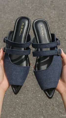 Sendal slip on kekinian hak datar