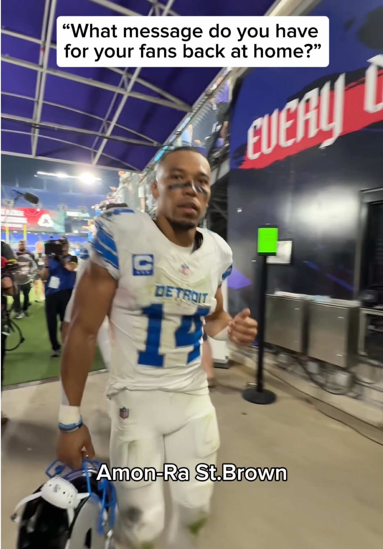 A message to Detroit fans 🙌🏼🙌🏼 @ESPN #lions #ravens #mondaynightfootball #espn 