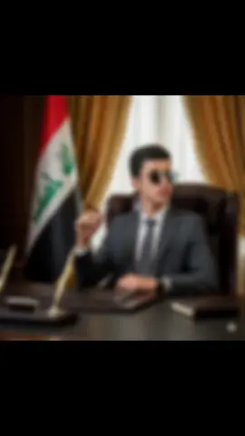 صورة سينمائية لسياسي عراقي جالس على كرسي مكتب جلدي خلف مكتب خشبي تم تصوره من منضور منخفض الزواية قليلا لتأكيد ع سلطة والقوة يرتد بدلة رسمية داكنه مع ربطة عنق ويحمل سيجارة في يده اليمنئ وينضر ب ثبات ألئ الجانب بتعبير جاد وجازم في الخلفية يضهر العلم العراقي بوضوح مغطئ عاموديا ب الالون. نابضة ب الحياة المشهد مضاء باضاءة. استوديو ناعمة ولاكنها مثيرة مما يبرز تفاصيل الوجه. وملمس البدلة والجلد المسقول للكرسي على المكتب تضيف الاشياء الامامية غير واضحة مثل الاقلام والدفتر المغلق عمقا الى التكوين مما يخلق جوا احترافيا وسينمائيا ويؤكز على القيادة#الذكاء_الاصطناعي #صور_الذكاء_الصطناعي #الحشد_الشعبي_المقدس #anime 