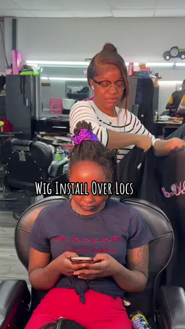 Wig installs over locs all I was thinking about was Dora 95th😭  #chicagohairstylist #fyp 
