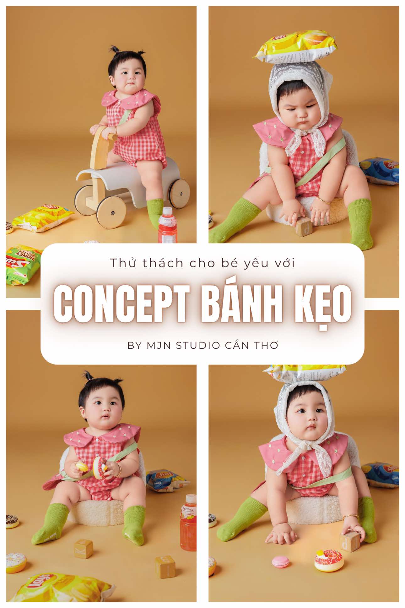 Vừa có bánh ăn vừa có hình đẹp ☺️☺️ #mjnstudio #chupanhchobe #chupanhchobecantho #viral #xuhuong 