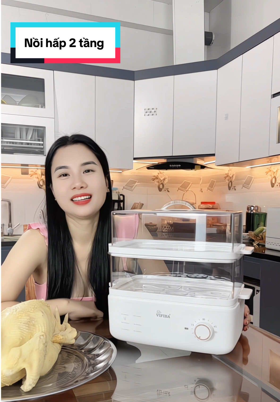 Nồi hấp thủy nhiệt 2 tầng Vifiba #noihapvifiba #noihapdien #vifiba 