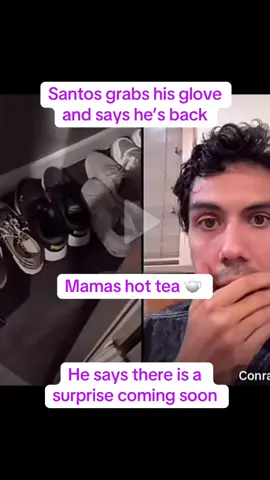 Santos grabs his black glove and says it’s back and says he’s got something coming soon #fyp #chisme #unemployedrichmom #santosprc #rubyandmj 
