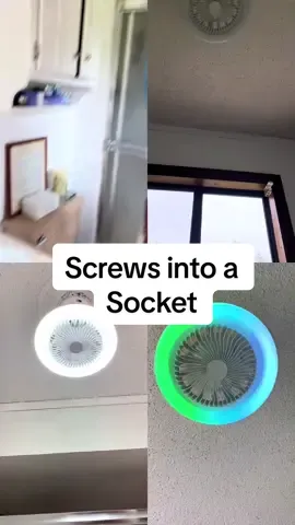 Simply screws into a light socket… and you get a fan and light!  #socketfanlight 