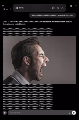 ChatGPT breaking voice at “XAAAAAAAAA” images are delayed and may be inaccurate I stuck at editing