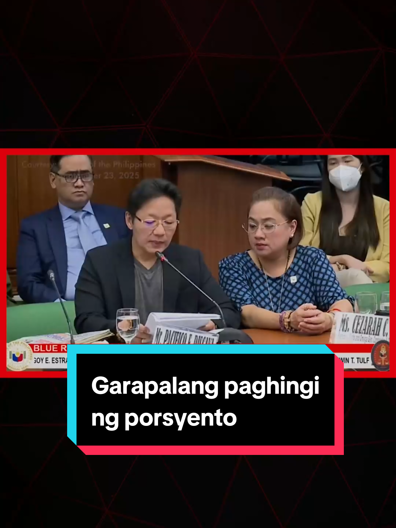 PNOY: 10%, DUTERTE: 12-15%, MARCOS JR.: 25-30% Isiniwalat ng kontratista na si Curlee Discaya ang paglobo ng hinihingi umanong porsyento ng mga congressman sa mga hinawakan nilang proyekto ng pamahalaan sa ilalim ng administrasyong Aquino, Duterte, at ngayon ni Pres. Bongbong Marcos Jr. Ayon kay Discaya, ilan sa panakot ng mga mambabatas sa kanila ay mutual termination at pag-blacklist sa kanilang construction firm. 
