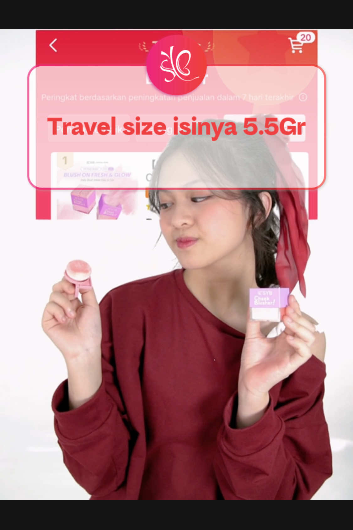 Teavel size tapi isinya banyak banget #sybofficial #blushon #makeup #cheekblushersyb #wajahglowing 