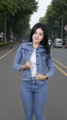 Jaket Jeans Wanita Lengan Panjang kain tebal  #jaketwanita #jaketjeans 