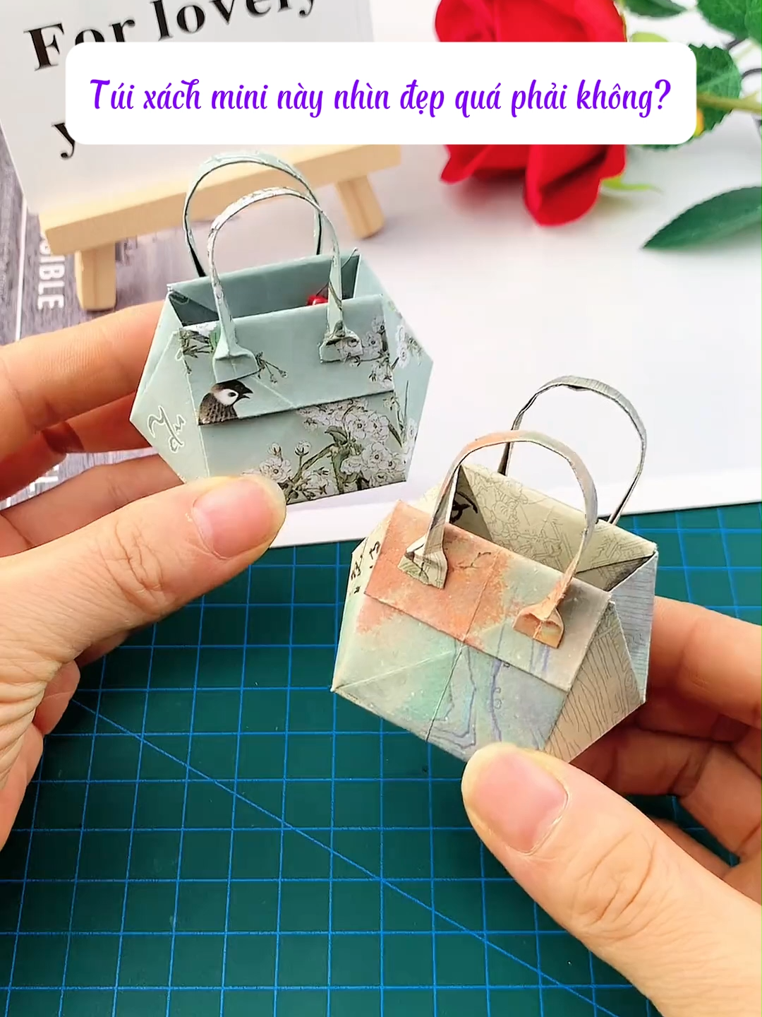 Túi xách mini này nhìn đẹp quá phải không? Gấp thử ngay nha #origami #handmade