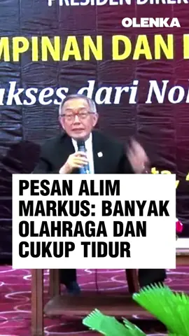 Presiden Direktur Maspion Group, Alim Markus, berpesan kepada generasi muda untuk senantiasa menjaga kesehatan dengan rutin berolahraga dan memastikan waktu tidur yang cukup. Alim Markus mengungkapkan bahwa dirinya pernah mengalami penyakit stroke yang menyebabkan ia tidak dapat berbicara maupun berjalan. Setelah menjalani pengobatan, ia berhasil pulih dan kini menerapkan gaya hidup sehat serta berusaha menjalani kehidupan dengan penuh keikhlasan. Setiap pagi, ia memulai hari dengan berolahraga seperti melakukan senam, push-up, dan yoga. #AlimMarkus #GayaHidup