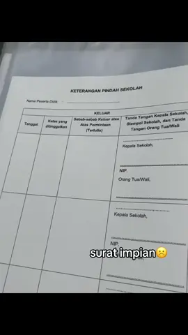 surat impian #masukberandafypシ#pindahsekolah#xyzbcafypシ