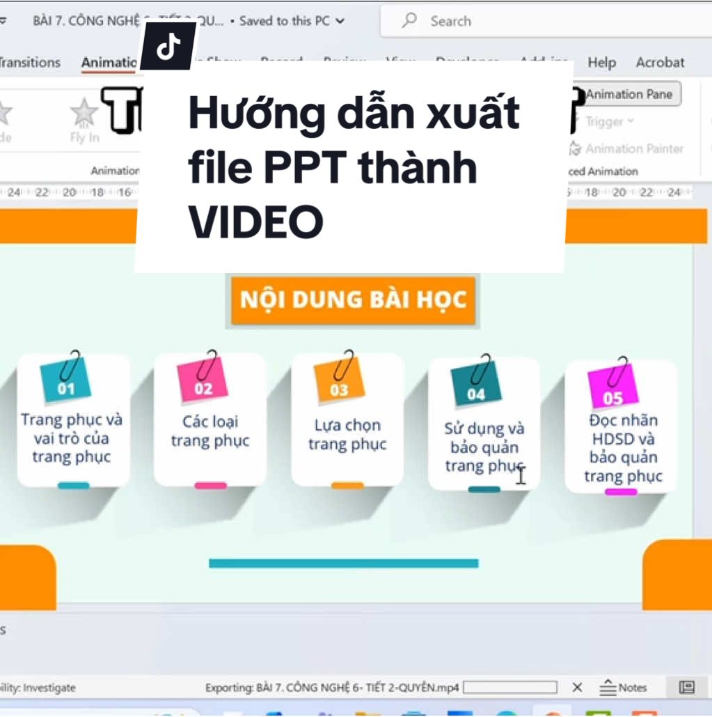 Hướng dẫn xuất file PowerPoint thành Video 💕 #coquyenedu #giaovien #coquyen #chiase #powerpoint  @Cô Quyên  @Cô Quyên 