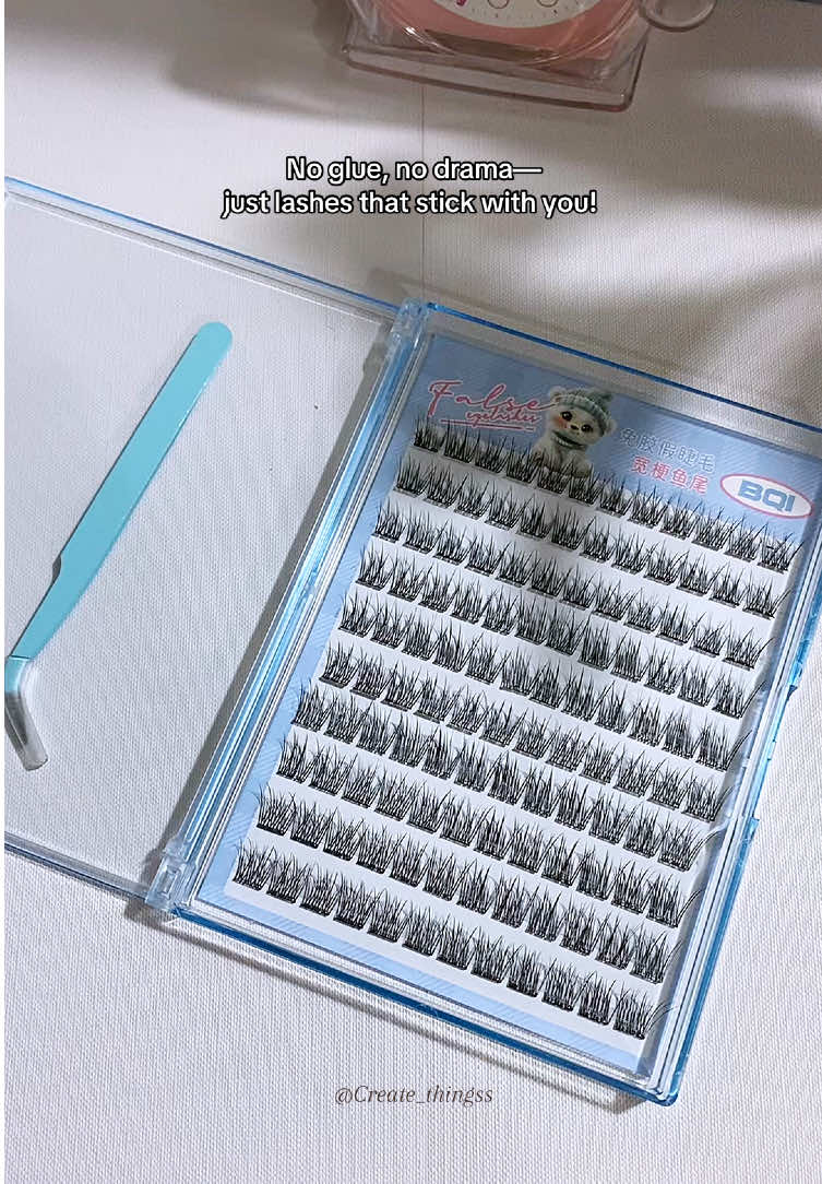 100-120 Cluster False Eyelashes with Self-Adhesive & Free Tweezer!  #eyelashes #eyelashextensions #clustereyelashes #falseeyelashes #beautyhacks 