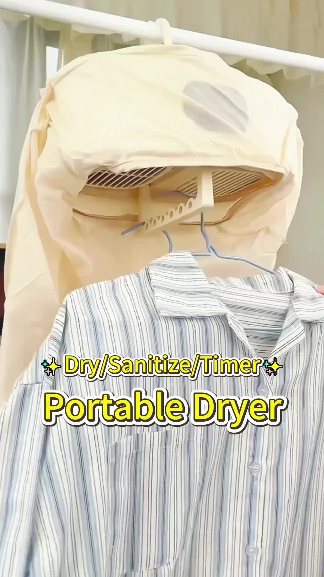Quick Energy-Saving Compact Portable Clothes Dryer with Remote Control/Dryer Bag/1-8 Hours Timing 