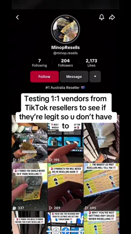 Reseller: @MinopResells. Who else should I test out??  #resell #reselling #reseller #vendor #aus 