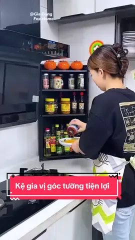 Kệ gia vị bỏ góc tường siêu tiện lợi#hanggiadung #tienichthongminh #xuhuong #taphoa 