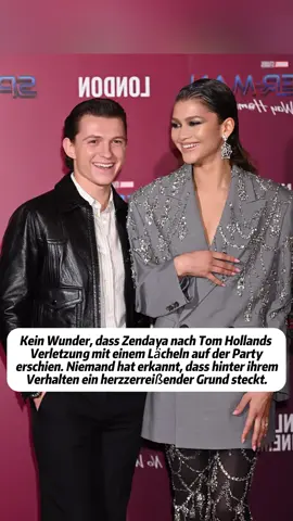 Kein Wunder, dass Zendaya nach Tom Hollands Verletzung mit einem Lächeln auf der Party erschien. Niemand hat erkannt, dass hinter ihrem Verhalten ein herzzerreißender Grund steckt. #germany #celebrity #foryoupage❤️❤️ #entertainment #tomholland 