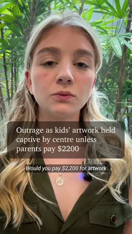 A debt-ridden childcare centre in Brisbane is under attack for refusing to release children’s artwork portfolios without a $2200 payment from parents. Story via link in bio