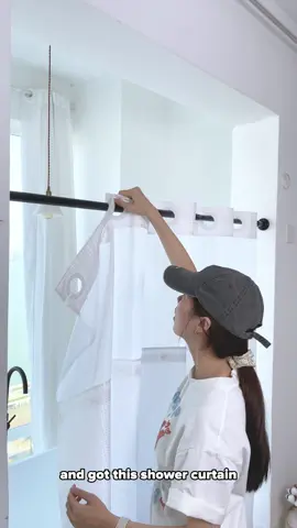 No hook bathroom shower curtain#EUTXL #showercurtain #nohook #bathroomhacks #21231