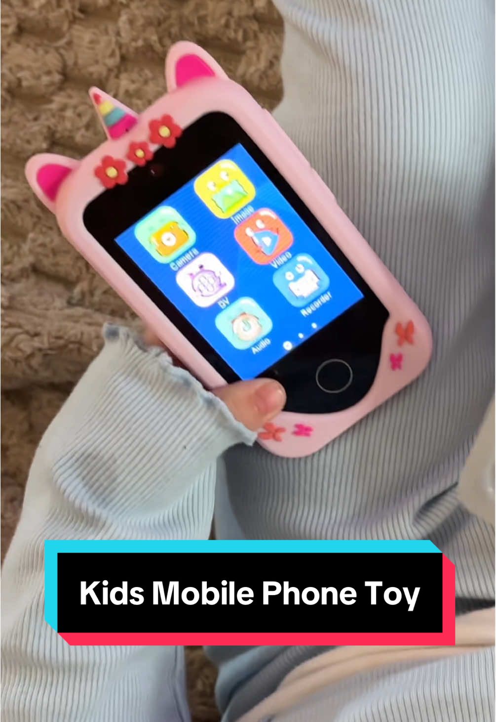 This would make a great gift for a little one who’s obsessed with mobile phones! It actually works really well and keeps them away from your device! #kidsgiftideas #kidstoys #christmaspresent #tiktokmademebuyit 