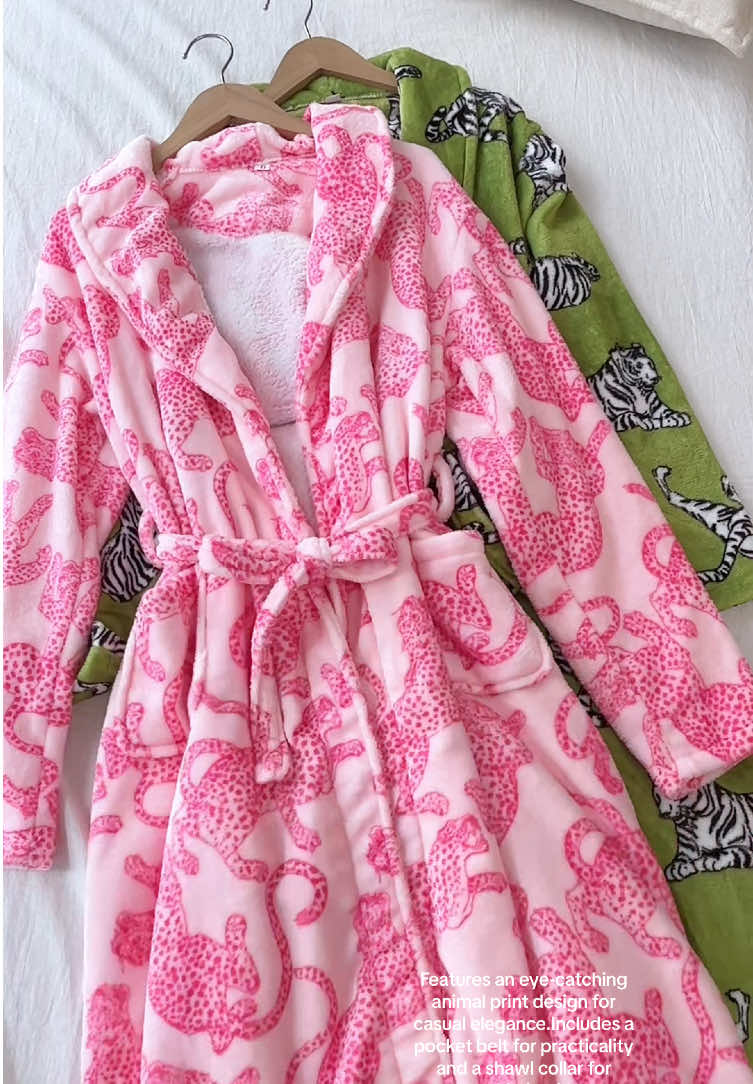 Get her a chic robe. Not a sad mom robe. #robe #mothersday #mothersdaygiftideas #lightweight #fun #dopaminedressing #animalprint#womensrobe