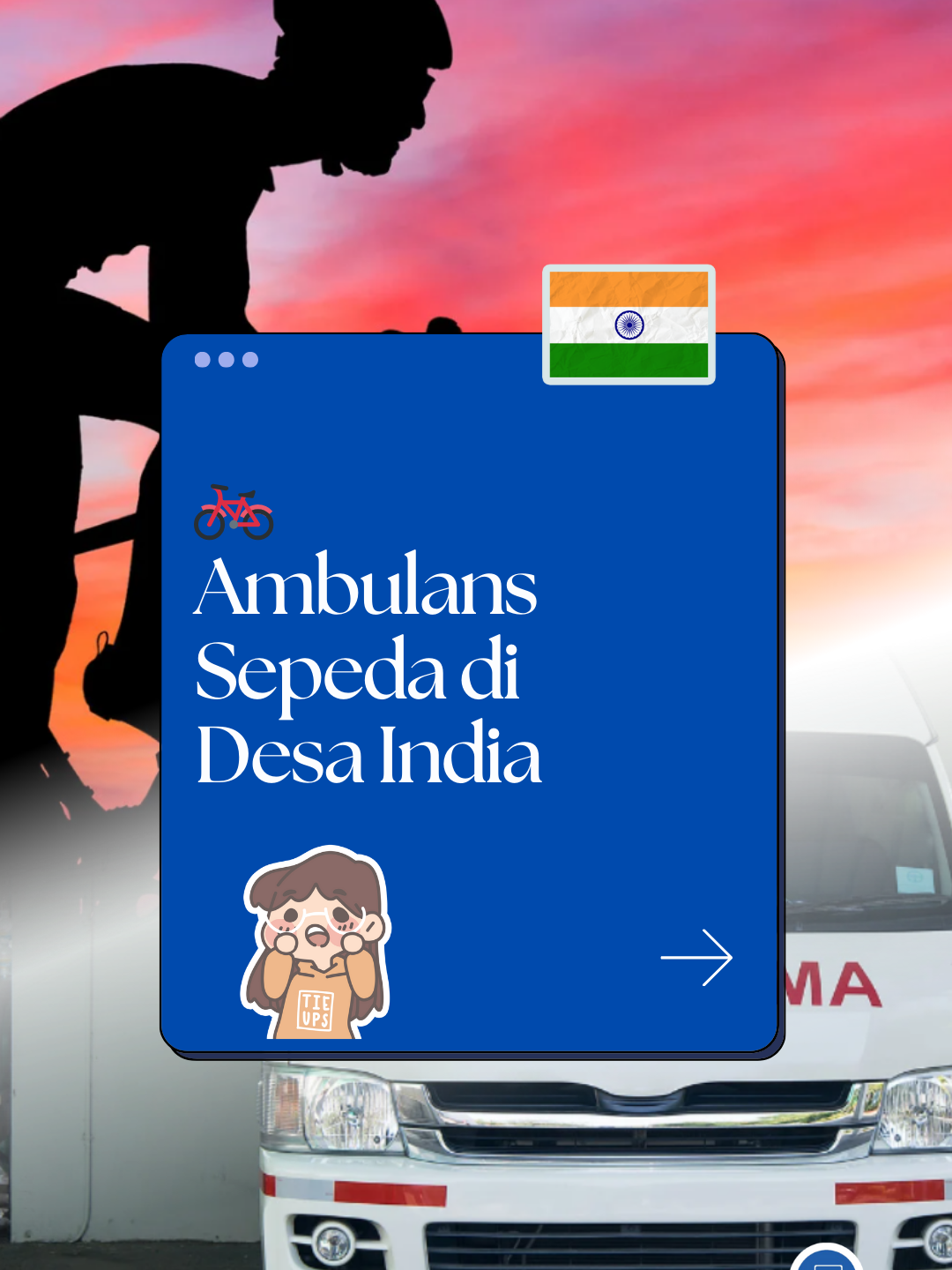 🚲 Ambulans Sepeda di Desa India Di beberapa daerah terpencil India, akses ke rumah sakit sangat sulit karena jalan sempit dan jauh dari kota.  Solusinya? Warga membuat ambulans sepeda#india #exploreindia #indiafacts #India #technology #tieups #tieupsintl #fyp