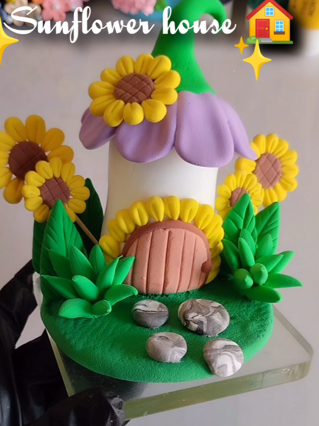 Clay house tutorial clay art craft ✨ super clay art foam clay art Diy home decor Craft ideas 🦋  sunflower 😁🌻 clay art  #viraltiktok #handmadecraft #artvideo #clayart #house 