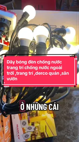 Dây bóng đèn chống nước trang trí chống nước ngoài trời ,trang trí ,derco quán ,sân vườn#dayduitrangtringoaitroi #xuhuongtiktok #denledtrangtri #chuyendenledchieusang #xuhuong 