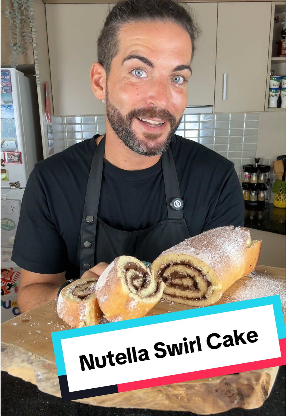 Girella alla Nutella | 10-Minute Chocolate Swirl Cake Soft sponge, rich chocolate spread, and a swirl that makes every slice irresistible. This Italian-style roll cake comes together in minutes — perfect for when you need a quick dessert that looks and tastes amazing. Ingredients: 	•	4 eggs 	•	115g white sugar 	•	80g all-purpose flour 	•	300g chocolate spread 	•	Vanilla (optional) 	•	Icing sugar & cocoa powder to finish Instructions: Whisk eggs and sugar until fluffy (about 5 min). Sift in flour, fold gently with a spatula. Spread batter in a 30x40cm tray lined with baking paper. Bake at 220°C for 8–10 min. Cool slightly, spread with chocolate, add fruits or nuts if you like, then roll it up. Dust with icing sugar + cocoa powder. Full recipe 👉 www.cookingwithtucci.com #cookingwithtucci #nutellaroll #girellanutella #italiandesserts #easycake